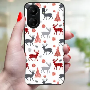 MY ART Kryt s vianočným dizajnom Xiaomi Redmi 13C DEER (068)