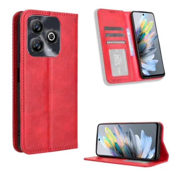 BUSINESS Peňaženkový kryt pre ZTE Blade A75 červený