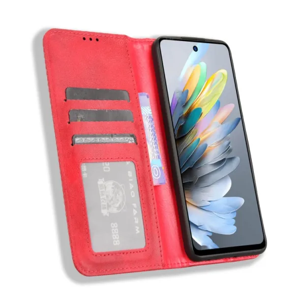 BUSINESS Peňaženkový kryt pre ZTE Blade A75 červený