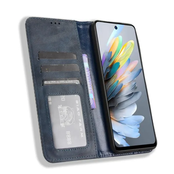 BUSINESS Peňaženkový kryt pre ZTE Blade A75 modrý