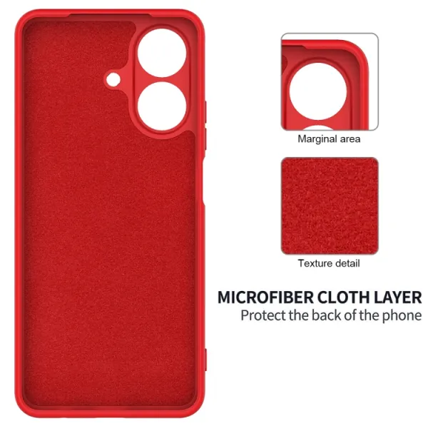 RUBBER Ochranný kryt pre Realme Note 60 červený