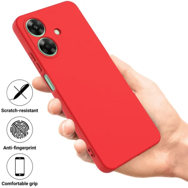 RUBBER Ochranný kryt pre Realme Note 60 červený