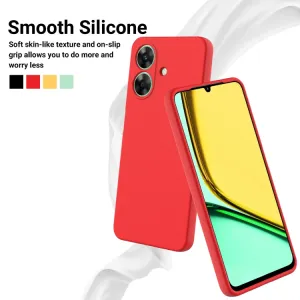 RUBBER Ochranný kryt pre Realme Note 60 červený