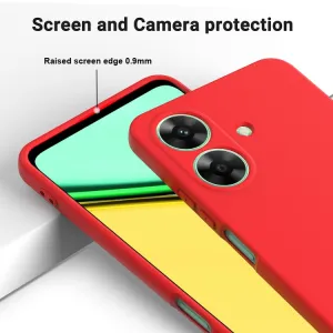 RUBBER Ochranný kryt pre Realme Note 60 červený