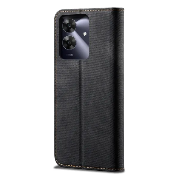 DENIM Peňaženkový kryt pre Realme Note 60 čierny