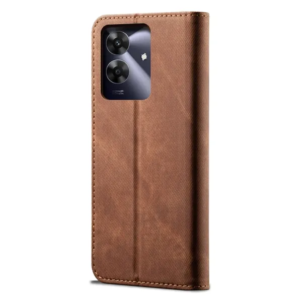 DENIM Peňaženkový kryt pre Realme Note 60 hnedý
