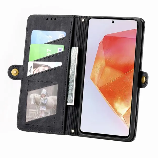 GEOM Peňaženkové puzdro pre Samsung Galaxy A55 5G čierne