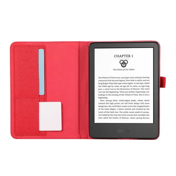 FABRIC Zaklápací kryt pre Amazon Kindle Paperwhite 5 2021 červený