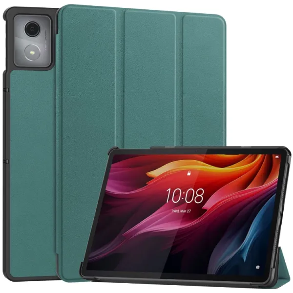 LEATHER Zaklápací kryt pre Lenovo Tab K11 Plus zelený