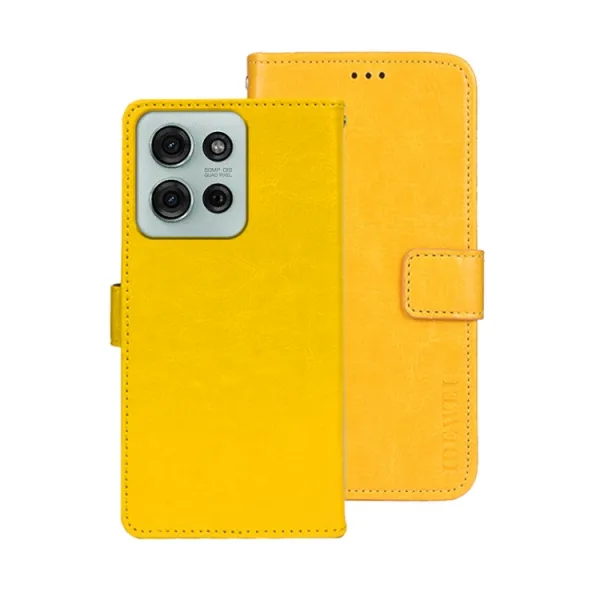 IDEWEI Peňaženkový kryt Motorola Moto G75 5G žltý