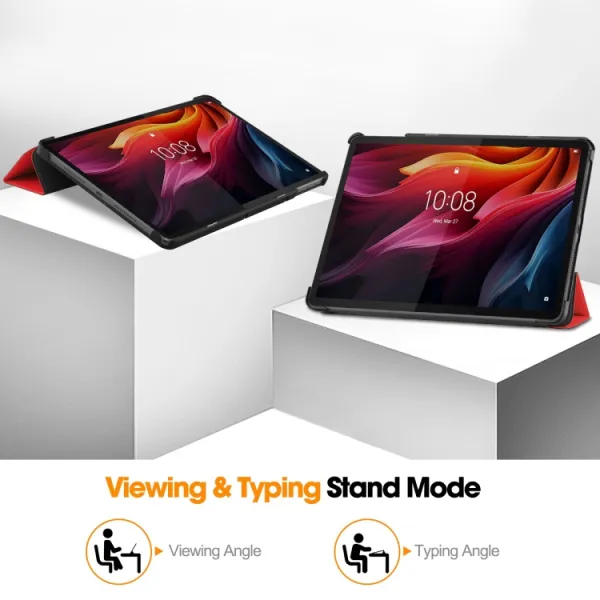 LEATHER Zaklápací kryt pre Lenovo Tab K11 Plus červený