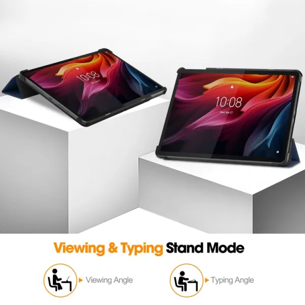 LEATHER Zaklápací kryt pre Lenovo Tab K11 Plus modrý