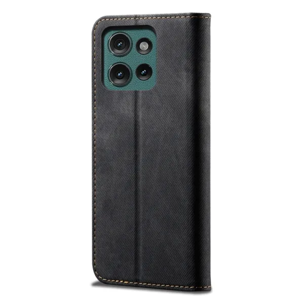 DENIM Peňaženkový kryt pre Motorola Moto G75 5G čierny