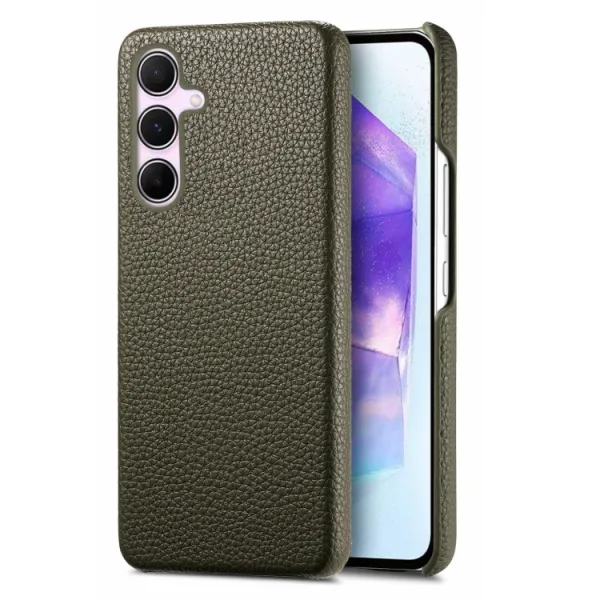 LEATHER CASE Ochranný kryt pre Samsung Galaxy A55 5G zelený