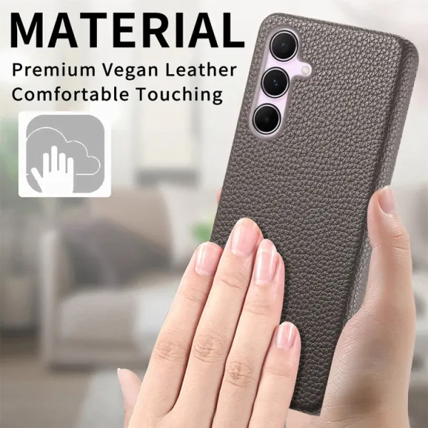 LEATHER CASE Ochranný kryt pre Samsung Galaxy A55 5G šedý