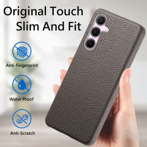 LEATHER CASE Ochranný kryt pre Samsung Galaxy A55 5G šedý