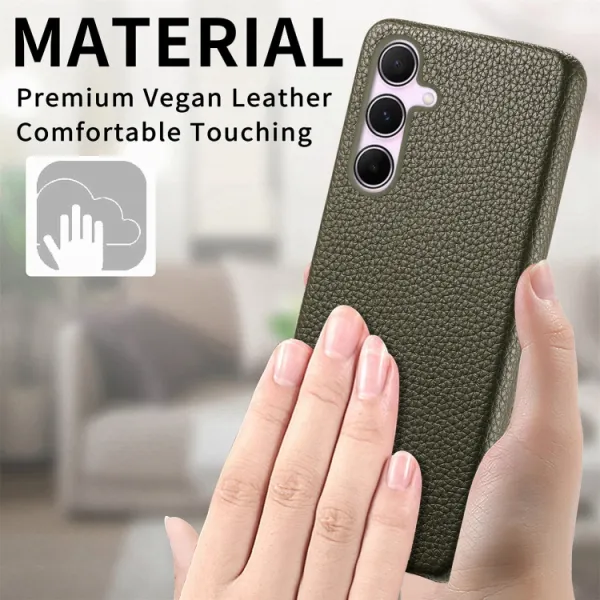 LEATHER CASE Ochranný kryt pre Samsung Galaxy A55 5G zelený
