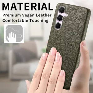 LEATHER CASE Ochranný kryt pre Samsung Galaxy A55 5G zelený