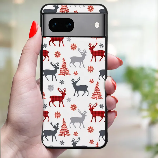 MY ART Kryt s vianočným dizajnom Google Pixel 8 DEER (068)