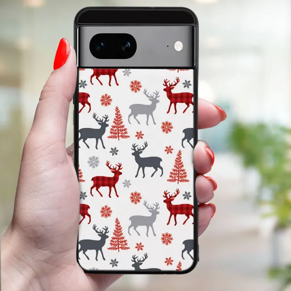 MY ART Kryt s vianočným dizajnom Google Pixel 8a DEER (068)