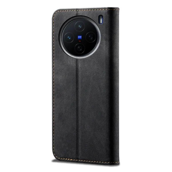 DENIM Peňaženkový kryt pre Vivo X200 5G čierny