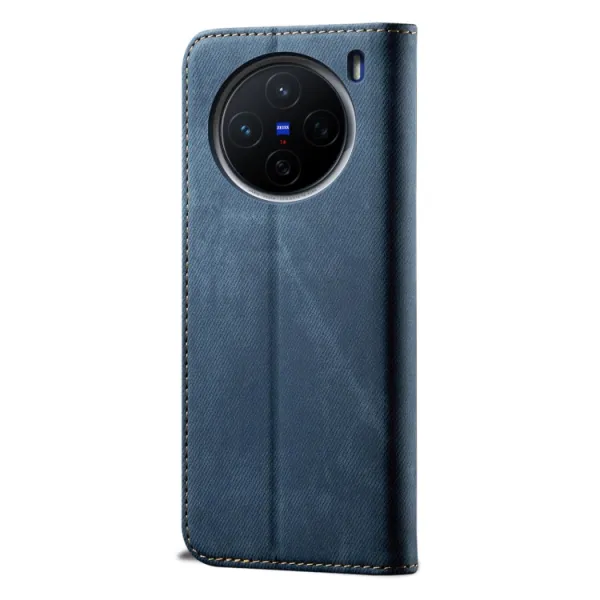 DENIM Peňaženkový kryt pre Vivo X200 5G modrý