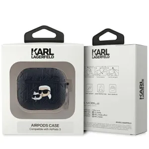 KARL LAGERFELD MONOGRAM Obal na slúchadlá Apple AirPods 3 čierny