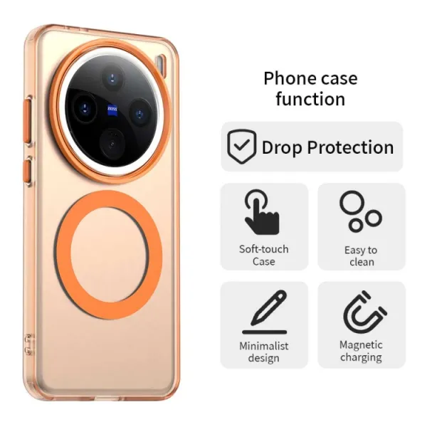 CANDY MAGSAFE Ochranný obal pre Vivo X200 Pro 5G oranžový