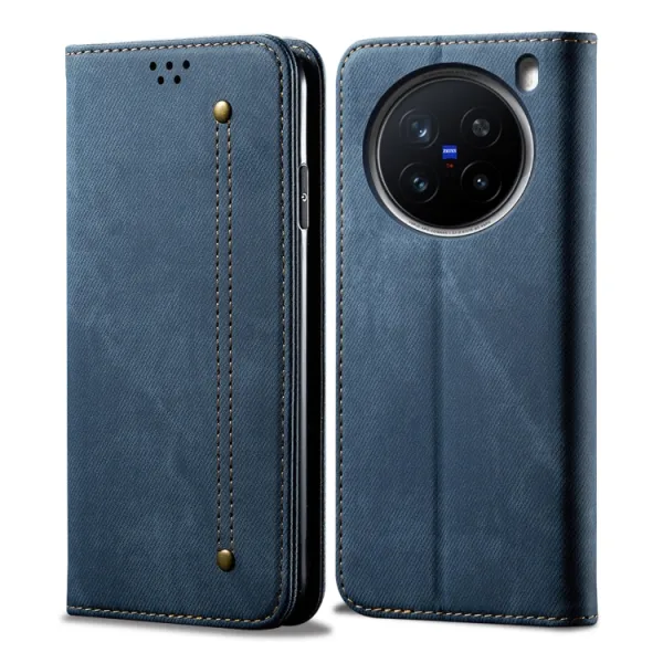 DENIM Peňaženkový kryt pre Vivo X200 Pro 5G modrý