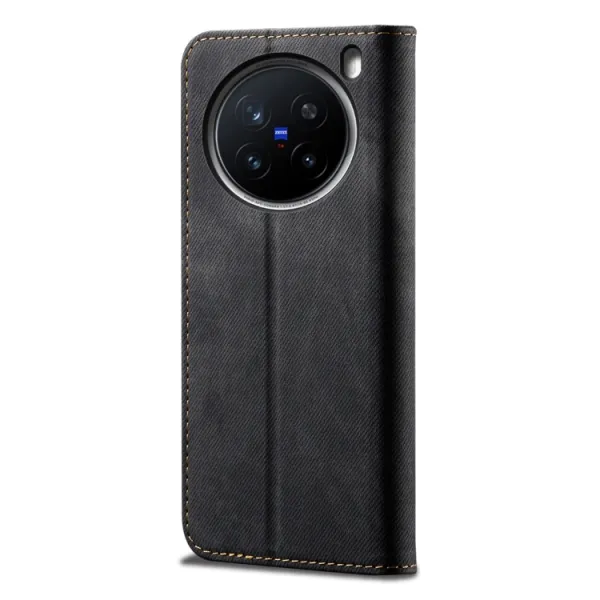 DENIM Peňaženkový kryt pre Vivo X200 Pro 5G čierny