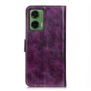 RETRO Peňaženkový obal Motorola Moto G35 5G fialový