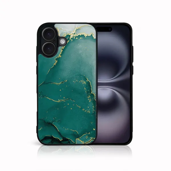 MY ART Ochranný kryt pre Apple iPhone 16 GREEN MARBLE (145)