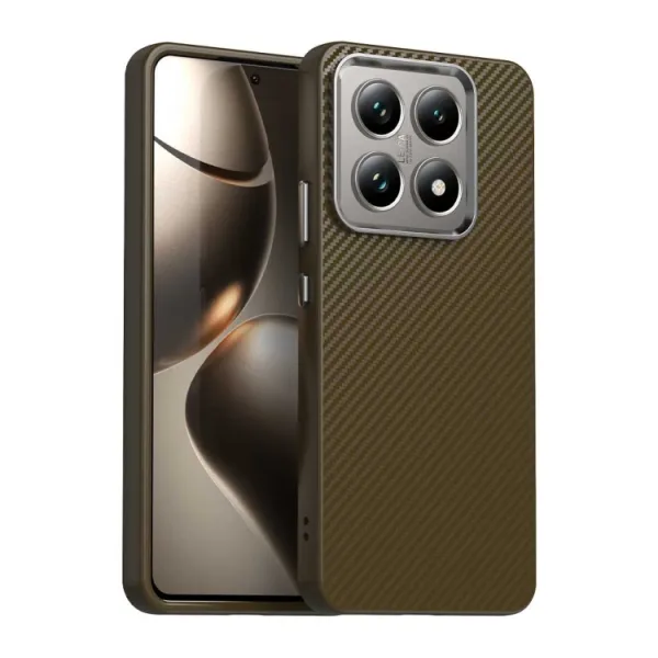 IMD CARBON Ochranný kryt pre Xiaomi 14T hnedý