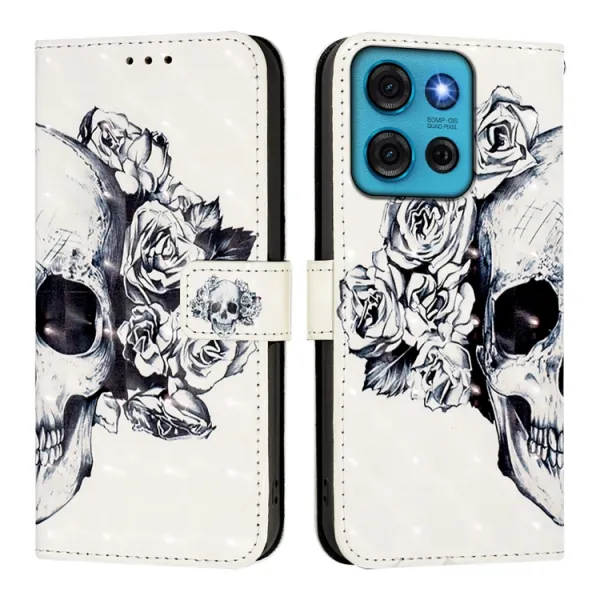 ART Peňaženkový kryt pre Motorola Moto G75 5G SKULL