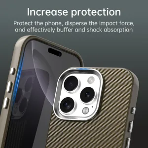 IMD CARBON Ochranný kryt pre Apple iPhone 16 Pro Max hnedý