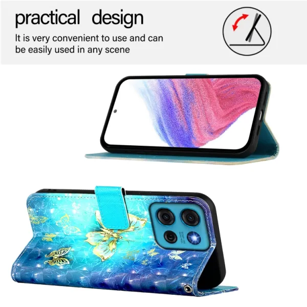 ART Peňaženkový kryt pre Motorola Moto G75 5G GOLDEN BUTTERFLY