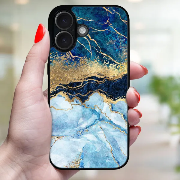 MY ART Ochranný kryt pre Apple iPhone 16 Plus BLUE MARBLE (141)