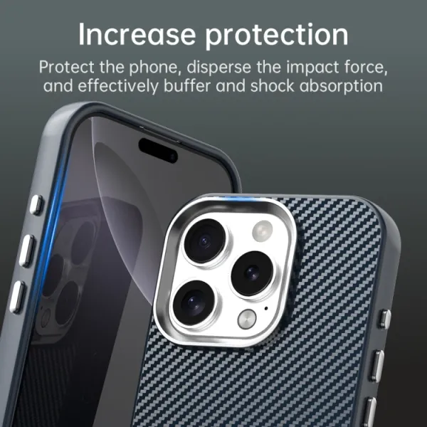IMD CARBON Ochranný kryt pre Apple iPhone 16 Pro Max modrý