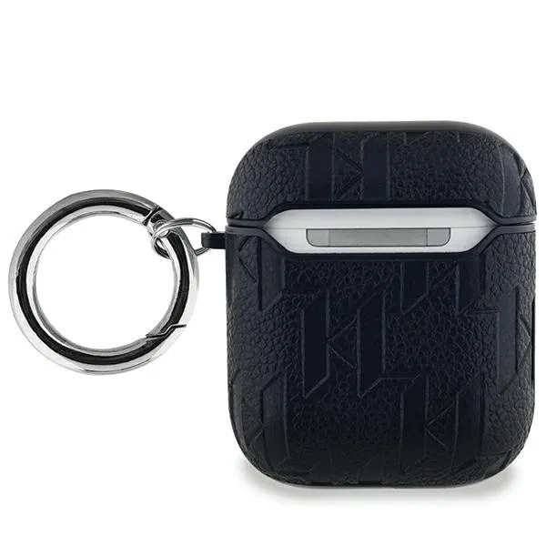 KARL LAGERFELD MONOGRAM Obal na slúchadlá pre Apple AirPods 1 / 2 čierny