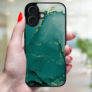 MY ART Ochranný kryt pre Apple iPhone 16 GREEN MARBLE (145)