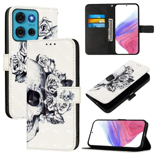 ART Peňaženkový kryt pre Motorola Moto G75 5G SKULL