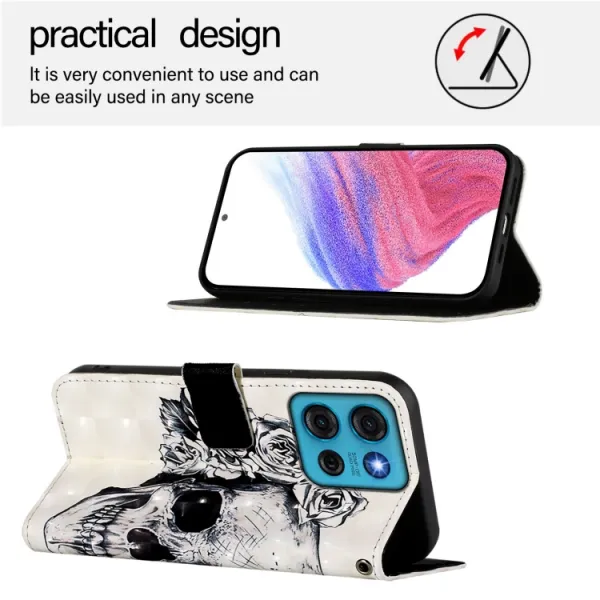 ART Peňaženkový kryt pre Motorola Moto G75 5G SKULL