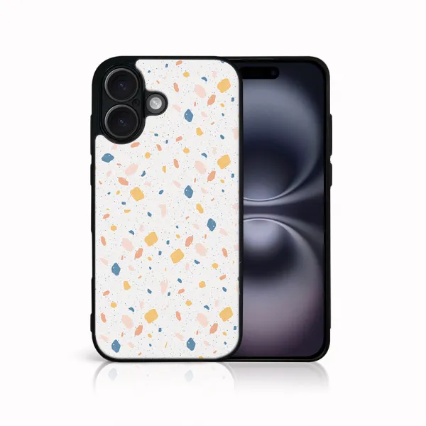 MY ART Ochranný kryt pre Apple iPhone 16 ORANGE TERRAZZO (165)