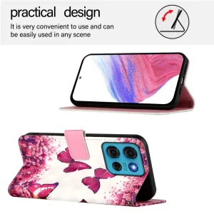 ART Peňaženkový kryt pre Motorola Moto G75 5G PINK BUTTERFLY