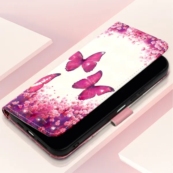 ART Peňaženkový kryt pre Motorola Moto G75 5G PINK BUTTERFLY