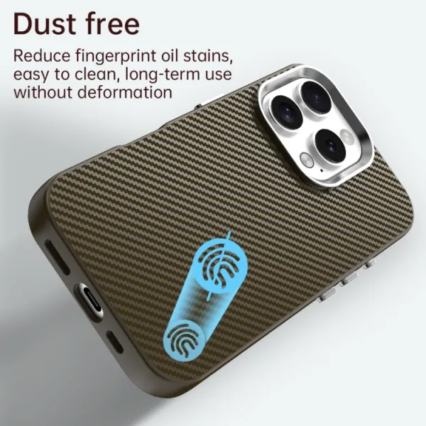 IMD CARBON Ochranný kryt pre Apple iPhone 16 Pro Max hnedý