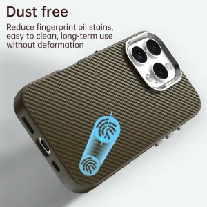 IMD CARBON Ochranný kryt pre Apple iPhone 16 Pro Max hnedý