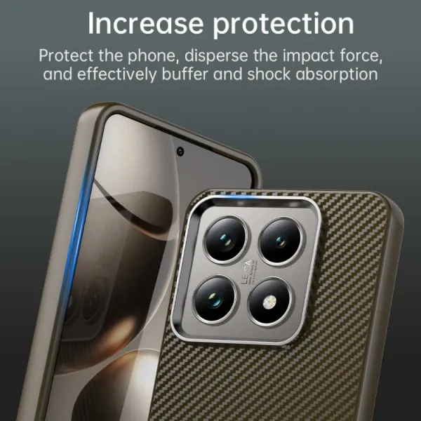 IMD CARBON Ochranný kryt pre Xiaomi 14T hnedý