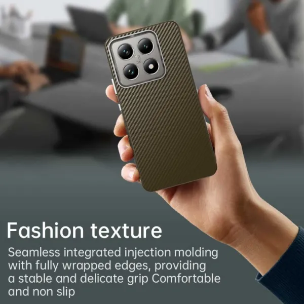 IMD CARBON Ochranný kryt pre Xiaomi 14T hnedý