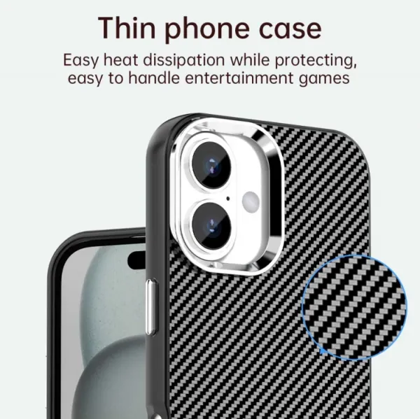 IMD CARBON Ochranný kryt pre Apple iPhone 16 Plus čierny